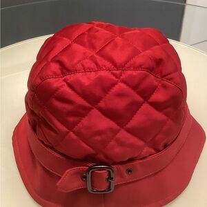 Burberry Red Quilted Technical Bucket Hat
